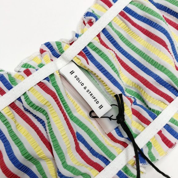 Solid & Striped Audrey Bikini Top L Seersucker - Picture 12 of 16